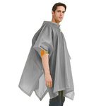 Aolegoo 2 pack of Rain Ponchos, EVA Portable Adults Waterproof Ponchos, Reusable raincoat with Hoods for Camping, Hiking Travel, Amusement Parks, Festival Mac (Gray)
