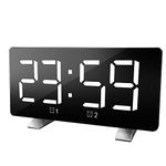 DollaTek Polyphonic Double Alarm Clock LED Large Screen Display Electronic Clock - white word