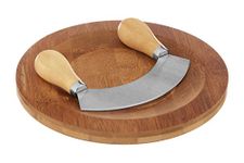 Premier Housewares 1103682 Herb Chopping Board with Mezzaluna Chopper - Bamboo,Brown