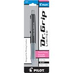 Pilot Dr. Grip Limited Retractable Rolling Ball Gel Pen, Fine Point, Charcoal Gray Metallic Barrel, Black Ink (36270)