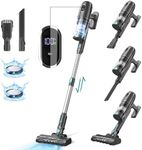 PRETTYCARELIFE Cordless Vacuum Cleaner, 43Kpa Powerful Stick Vacuum with Brushless Motor, LED Touch Display, 45 Mins Long Runtime, Self-Standing Lightweight Vacuum for Hard Floor Carpet Hair, P1Pro