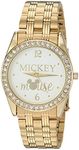 Disney Women's Mickey Mouse Analog-Quartz Watch with Stainless-Steel Strap, Gold, 18.3 (Model: WDS000698