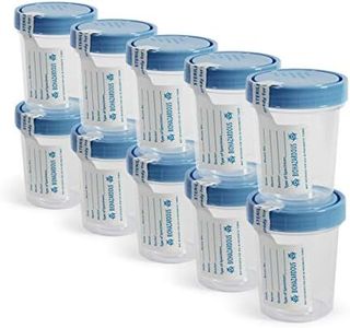 MED PRIDE Disposable Specimen Cups 10-Pack| High-Grade Silicone, Sterile, Individually Wrapped Medical Cups W/Leakproof, Screw-On Lids & Tamper-Evident Seal| Urine, Fluid Sample Collection & More