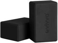 Vivva Yoga Blocks, Yoga Blocks 2 Pack, Premium EVA Foam Blocks with Free Guide, Supportive, High Density & Odor Resistant, Yoga Essentials 9"x6"x3" (Black)