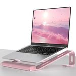 JCZT Ergonomic Laptop Stand for Desk with Wrist Rest, Ergonomic Computer Stand, Aluminum Portable Laptop Stands Holder Mount for MacBook Air Pro, All 10-17" Laptop (Pink)