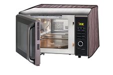 Stylista PVC Microwave Oven Cover for IFB 17 L Grill 17PG3S, Wooden Pattern Grey
