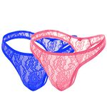 VemeFufu 2PCS Sexy Lace Mankini Christmas Xmas Birthday Secret Gift for Men UK Hot Funny G String Men's Lace Thong String Briefs Triangle Boxers Low Rise Stretchy Bikini Panties Lingerie