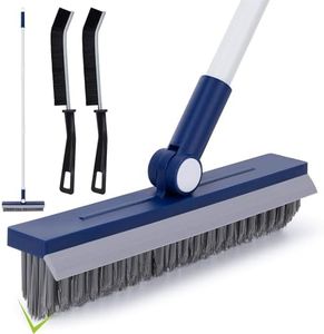 IVYROLL Grout Brush with Long Handle, Grout Cleaner Brush for Tile Floors, Stiff Bristles for Crevice, Tile Line, Shower, Kitchen, Bathroom