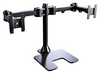 Rife Monitor Mount Double Desk Stand Two Heavy Duty Full Motion Adjustable Arms Fit 2 Computer Screens 17 19 20 21 22 24 27 Inch VESA 75 100 (Dual Monitor Freestanding for Upto 32 inch Monitors)