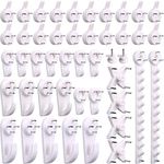 H&S Picture Hanging Hooks Set for Brick Walls - 53 Pieces White Plastic Frame Hangers Without Nails for Frames and Canvas - No Nail Picture Hangers for Hard Walls