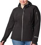 Free Country Women's Softshell Jacket Fleece Fur Lined Insulated Hooded Water & Wind Resistant Coat for Outdoor Hiking Ski-Aeris II-Black-S