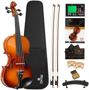 Cecilio CVN-320L Solidwood Ebony Fitted LEFT-HANDED Violin with D'Addario Prelude Strings, Size 4/4 (Full Size)
