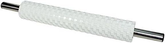 PME BW90 Deep Impression Basketweave Rolling Pin for Fondant Cake Decorating-20, Standard, White