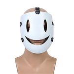 Anime High-Rise Invasion Cosplay Mask Sniper Mask, Tenkuu Shinpan Killer Mask White Smile Resin Mask for Halloween Kids Adults Cosplay Props (With Box)