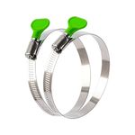 BESTYCHAO Duct Clamps, 2pcs 6 Inch Stainless Steel Key Type Worm Gear Hose Clamps, Adjustable 130-152mm Range Thumb Screw Clamps for Plumbing and Automotive