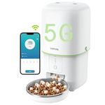 Yuposl Automatic Cat Food Dispenser with 5G WiFi - Cat Dry Food Dispenser Dual-Band WiFi APP Control for Remote Feeding 2L/4L for Pets, Automatic Cat Timed Feeder Easy to Use Also for Dogs