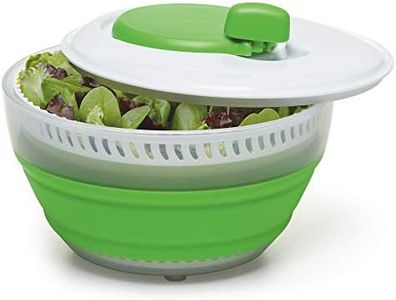 Prepworks by Progressive 3 Quart Space Saving Folding Collapsible Drainer, & Colander for Salad Preparation and Food Washing (Green)