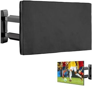 kwmobile Outdoor TV Cover 65" TV TV Cover for Outside - Weatherproof TV Waterproof Case - Waterproof Fabric - Exterior Covers for Outdoor Storage - Black