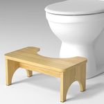 Bamboo Squatting Potty for Adult Toilet Stool, 6.5 Inch Non-Slip Toilet Poo Stool Adult, Kids Aid and Seniors, Original Simple Design, Bathroom Step Stool, Healthy Gift for Family