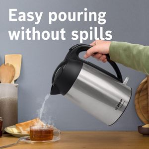 Bosch DesignLine Stainless Steel Cordless Kettle 1.7L – Silver & Black