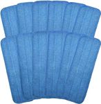 Microfiber Mop Pads, 18.5 x 6.3 Inch Reusable and Washable Spray Mop Pads, Wet and Dry Household Mop Pad Replacement, Set of 12(Blue)
