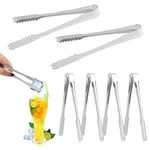 6 Pack Stainless Steel Ice Tongs Sugar Tongs Serving Tongs Small Tongs Kitchen Tongs for Food Coffee Sweets Bread Cake Kitchen Party Bar Bucket