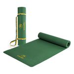 WiseLife Classic TPE 6 MM Yoga Mat with Yoga Strap for Men & Women | Extra Thick, Long & Wide Non-Slip, Anti-Tear Exercise Mat for Home, Gym, Workout, Fitness, Yoga & Pilates (Green)