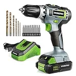 WORKPRO 20V Cordless Drill/Driver Kit, 3/8”, 18+2 Torque Setting, Variable Speed, 2.0 Ah Li-ion Battery and 1 Hour Fast Charger
