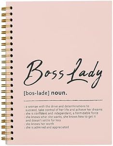 Tizzer Boss Lady Definition Pink Lined Hardcover College Ruled Spiral Notebook Journal for Work Notes Journaling 5.5×8.3 Inch,Best Boss Lady Gifts,Boss Lady Appreciation Gifts