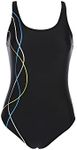 Aqua Sphere Ladies/Womens Bailey Swimming Costume/Swimsuit (38) (Black/Light Green)