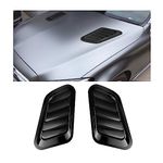 CGEAMDY Car Hood Vents, Universal Car ABS Decorative Air Flow Intake Scoop Turbo Bonnet Vent Cover Hood for Bonnet Vent Hood Air Intake Trim Cover, ABS Plastic Chrome, Multiple Colours (Black)