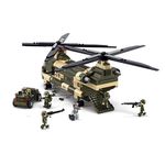 Sluban Military Blocks Army Bricks Toy-Transport Helicopter Building Block & 5 Soldier