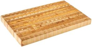 Larch Wood Canada End Grain Large Cutting Board, Standard Line, Handcrafted for Professional Chefs & Home Cooking, 21-5/8" x 13" x 1-3/4"