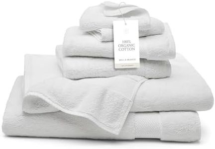 BOLL & BRANCH Plush Bath Sheet Set - White - 6 Piece - Includes 2 Oversized Bath Sheets, 2 Hand Towels & 2 Washcloths - 100% Organic Cotton - Ultra Soft & Luxurious - Quick Absorbing