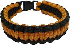 Southern Homewares Paracord Survival Bracelet Accessory, Orange & Black Multipurpose Wristband Tool/Jewelry