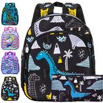 Toddler Backpack for Boys, Dinosaur Kids Preschool Bookbag, 12.5" Cute Cartoon Animal School Bag