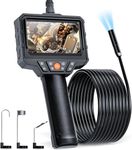 SKYBASIC Endoscope Camera with Light, 4.3'' LCD Screen HD Digital Handheld Borescope IP67 Waterproof Snake Camera Sewer Inspection Camera with 8 LED Lights, 49.2FT Semi-Rigid Cable, 3 Accessories