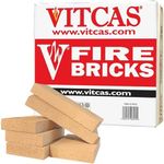 VITCAS Fire Bricks - Premium Material - High Density - Low Thermal Conductivity - Replacement Box - For Stoves & Fireplaces – Standard Firebricks - Up to 1300 degree Celsius - Pack of 6