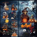 EDWINENE Halloween Window Clings, 8Sheet Halloween Window Stickers Double-Sided, Halloween Window Sticker Decal for Halloween Window Decoration