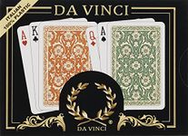 DA VINCI Venezia, Italian 100-Percent Plastic Playing Cards, 2-Deck Bridge Size Regular Index Set, with Hard Shell Case and 2 Cut Cards