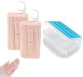 Holy rose Portable Dental Floss Dispenser 2 Case, Portable Floss Picks Case with Adult Floss Sticks 80 Count,Flossers Toothpicks Case Perfect for Home,Travel Cleaning Teeth Oral Care Best Tool(Pink)