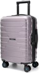 BAGSMART Carry On Luggage 22x14x9 Airline Approved with TSA Lock,20 Inch Lightweight Luggage with Spinner Wheels,100% PC Hard Shell Carry On Suitcases for Men Women,Rose Purple