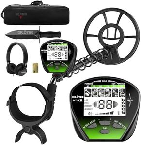 DR.ÖTEK Metal Detector for Adults Professional, Gold Metal Detector, Pinpoint & Exclusive Memory Mode, Higher Accuracy, IP68 Waterproof Coil, Bigger Backlit LCD Display, New Advanced DSP Chip, Green