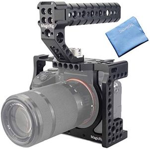 MagicRig A7iii / A7riii Full Camera Cage Rig and ARRI Locating Top Handle,with 5 Cold Shoe Mounts, 1/4" & 3/8" ARRI Holes, for Sony A7III /A73 /A7RIII /A7R3 /A7M3(A7R Mark III/ILCE-7RM3)