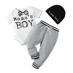 Infant Baby Boy summer Clothes 0-3 months toddler Outfits White Bow tie short sleeve romper pant sets 3pcs