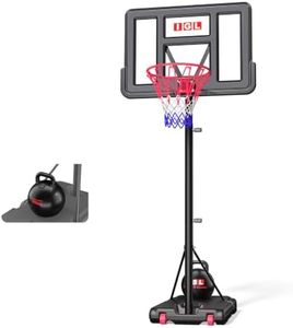 IGL Basketball Hoop Outdoor, 44 Inch Portable Basketball Hoops, 5.6-10 FT Adjustable Basketball Goal System with 35 LB Base Anchor for Backyard/Driveway/Court/Garage