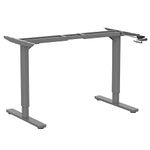 Desktopia Budget Height-Adjustable Desk, Crank Adjustable Table Frame, Width Adjustable for All Standard Table Tops (Grey, Without Table Top)