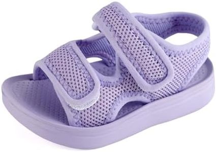 MK MATT KEELY Unisex Kids Summer Slide Sandals Baby Comfort Anti-Slip Open Toe Adjustable Walking Beach Shower Shoes for Boys Girls
