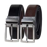 Kenneth Cole REACTION Men's U-Turn Reversible 1 1/4" Leather Belt, Black/Brown, 34