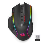 Redragon Wireless Gaming Mouse, Ergonomic Mouse 16000 DPI with Rapid Fire Key, 9 Buttons Programmable, Macro Editing, Wireless Mouse 170 Hour Durable Power Capacity and RGB Backlight For Laptop/Mac/PC
